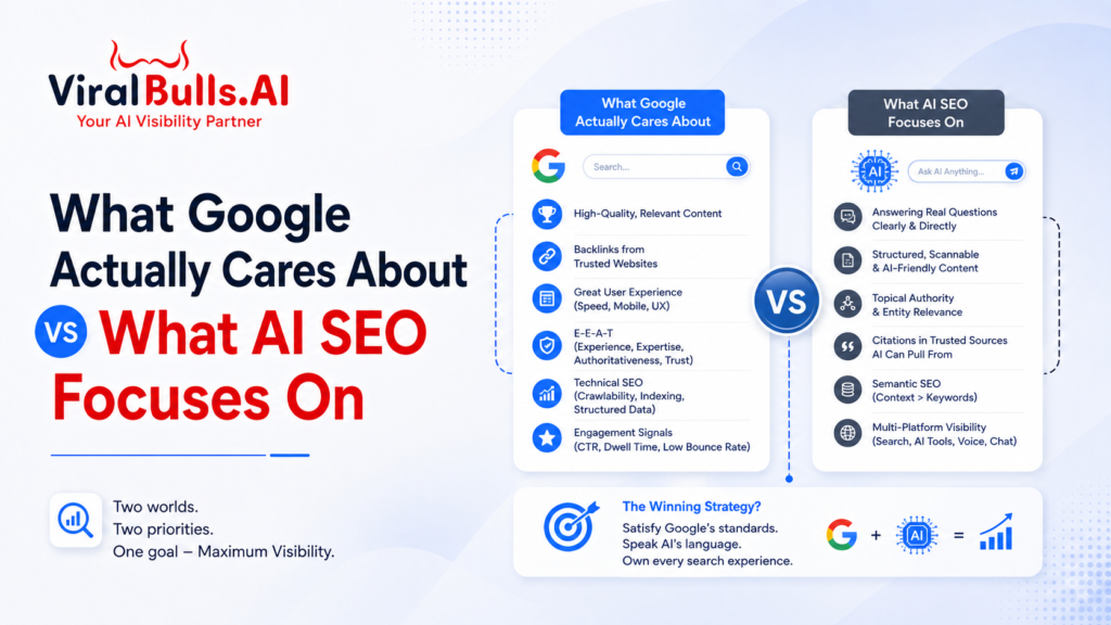 What Google Actually Cares About vs What AI SEO Focuses On